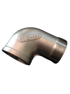 Edelstahl-Rohrbogen 90° 1.1/2" Innen-/Aussengewinde
