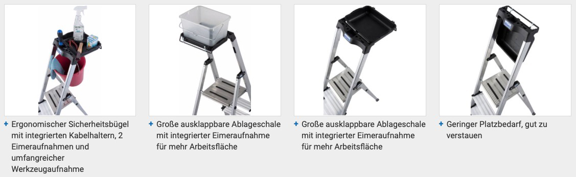Monto® Secury® Stufen-StehLeiter mit MultiGrip®-System - Alu - Arbeitshöhe 2.85 m - 1 x 4 Stufen – Bild 3