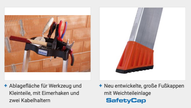 Monto® Sepuro® Stufen-StehLeiter - Alu - Arbeitshöhe 2.85 m - 1 x 4 Stufen – Bild 4