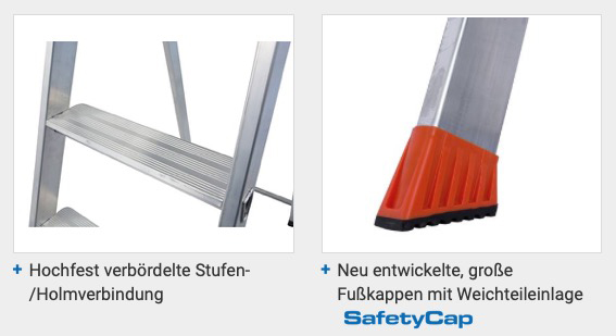 Monto® Solido® Stufen-StehLeiter - Alu - Arbeitshöhe 3.50 m - 1 x 7 Stufen – Bild 4