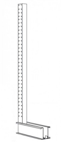 Ständer mit Fuss Typ CL, HxT 2455x600 mm TK 2200 kg - für einseitiges Kragarmregal