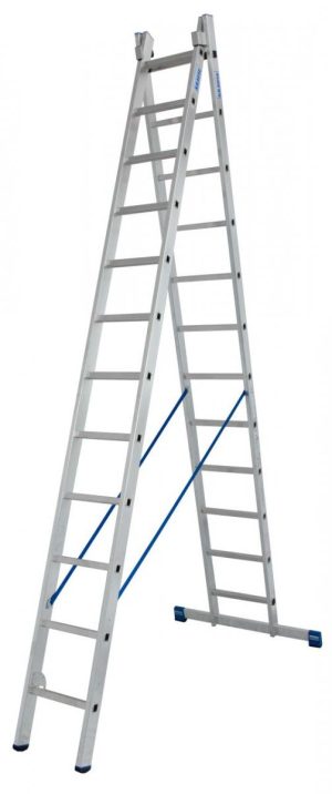 Stabilo® Professional Sprossen-MehrzweckLeiter, zweiteilig - Alu - Arbeitshöhen 4.40 m bis 6.85 m - 2 x 12 Sprossen