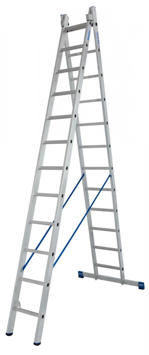 Stabilo® Professional Sprossen-MehrzweckLeiter, zweiteilig - Alu - Arbeitshöhen 4.40 m bis 6.85 m - 2 x 12 Sprossen
