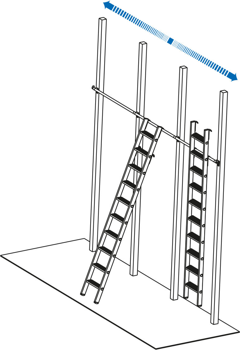 Stabilo® Professional Stufen-RegalLeiter, einhängbar - Alu - 1 Paar Einhängehaken - Arbeitshöhe 2.90 m - 1 x 7 Stufen – Bild 3