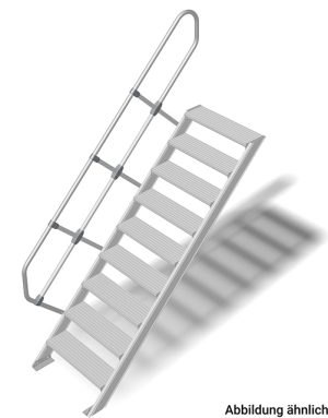 Stabilo® Treppe - Neigung 45° - Stufenbreite 100 cm - Höhe 1.72-1.94 m - 1 x 9 Stufen