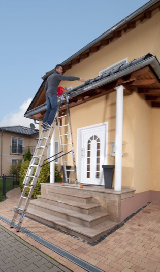 Monto® Tribilo® Sprossen-VielzweckLeiter, dreiteilig, treppengängig - Alu - Arbeitshöhen 3.45 m bis 6.05 m - 3 x 8 Sprossen – Bild 5