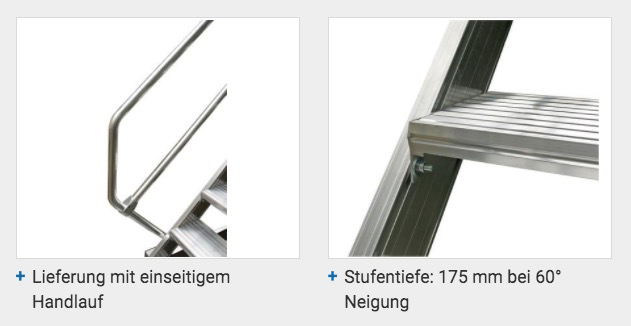 Stabilo® Treppe - Neigung 60° - Stufenbreite 100 cm - Höhe 4.25-4.50 m - 1 x 18 Stufen – Bild 3