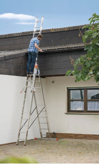 Monto® Tribilo® Sprossen-VielzweckLeiter, dreiteilig - Alu - Arbeitshöhen 3.85 m bis 7.65 m - 3 x 10 Sprossen – Bild 5