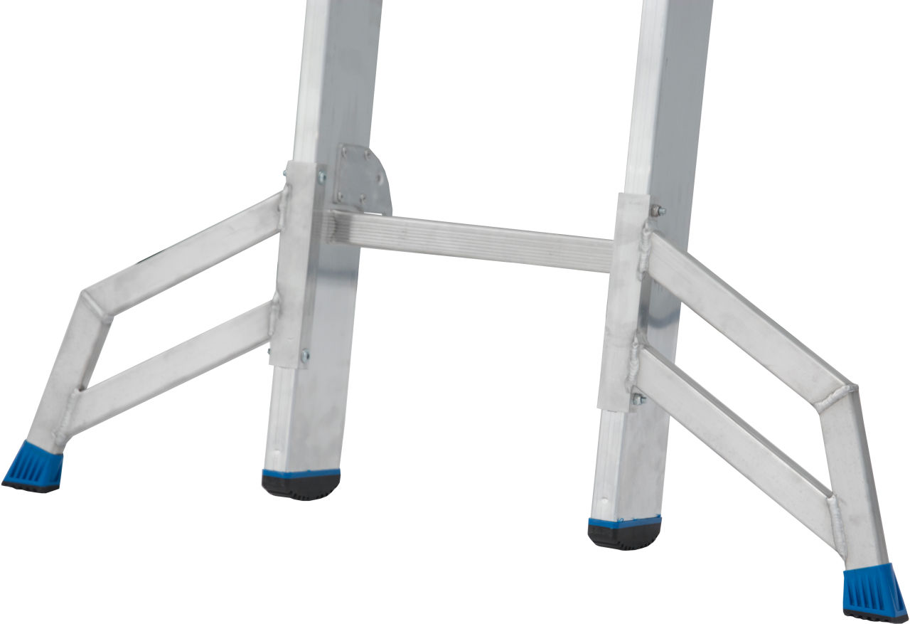 Stabilo® Sprossen-VielzweckLeiter, mit Wandlaufrollen, dreiteilig - Alu - Arbeitshöhen 4.95 m bis 10.95 m - 3 x 14 Sprossen – Bild 10