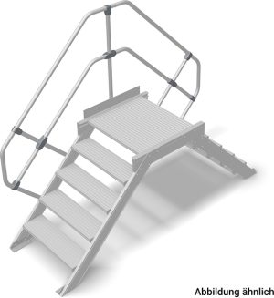 Stabilo® Überstieg - Neigung 60° - Stufenbreite 100 cm - Höhe 0.96-1.21 m - 2 x 5 Stufen