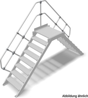 Stabilo® Überstieg - Neigung 45° - Stufenbreite 100 cm - Höhe 1.47-1.68 m - 2 x 8 Stufen