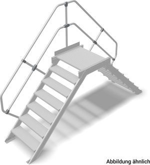 Stabilo® Überstieg - Neigung 60° - Stufenbreite 60 cm - Höhe 1.46-1.71 m - 2 x 7 Stufen