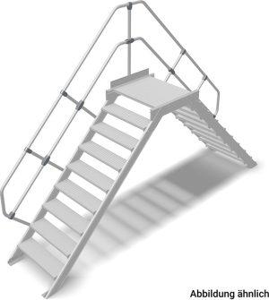 Stabilo® Überstieg - Neigung 60° - Stufenbreite 80 cm - Höhe 1.96-2.21 m - 2 x 9 Stufen