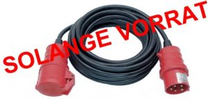 CEE Verlängerungskabel 5-polig IP44 - Kabellänge 10 m / 5 x 1.5 mm² / 400 V / 16 A - schwarz (auf Lager)
