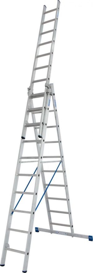 Stabilo® Sprossen-VielzweckLeiter, treppengängig, dreiteilig - Alu - Arbeitshöhen 3.85 m bis 7.65 m - 3 x 10 Sprossen