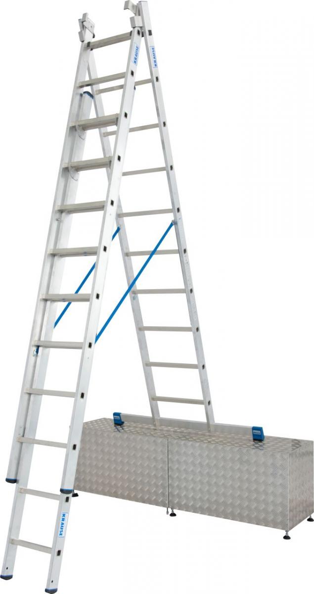 Stabilo® Sprossen-VielzweckLeiter, treppengängig, dreiteilig - Alu - Arbeitshöhen 3.85 m bis 7.65 m - 3 x 10 Sprossen – Bild 2