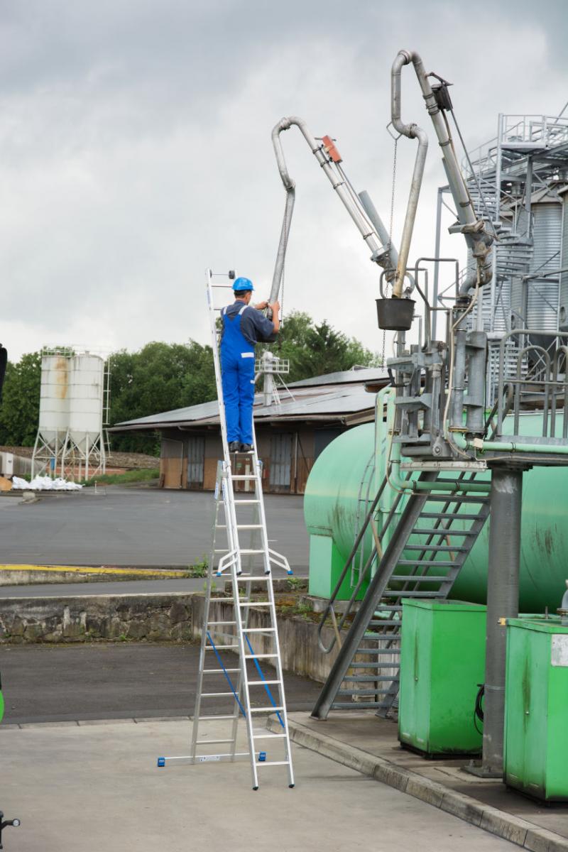 Stabilo® Sprossen-VielzweckLeiter, treppengängig, dreiteilig - Alu - Arbeitshöhen 3.85 m bis 7.65 m - 3 x 10 Sprossen – Bild 10