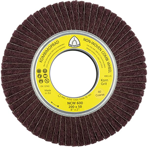 Kombi-Vliesmoprad NCW 600 - Ø x Breite x Bohrung 200 x 50 x 68.2 mm / Coarse, Korn 80, Korund - VE = 2 Stück