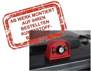 Zahlen-Kippschloss für Kunststoffbehälter inkl. 2 Schlüssel - montiert