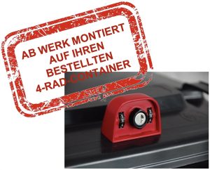 Zahlen-Kippschloss für Vierrad-Container inkl. 2 Schlüssel - montiert